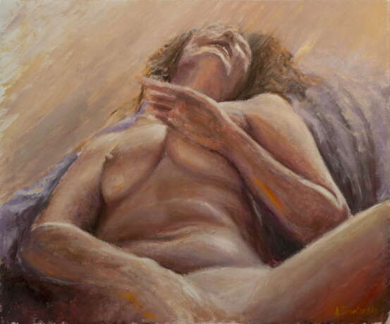 Painting “Passion”, Canvas, Oil paint, Realist, Genre Nude, 2020 - photo 1