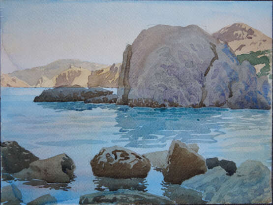 Камень Ж Paper Watercolor Realism Landscape painting 2008 - photo 1