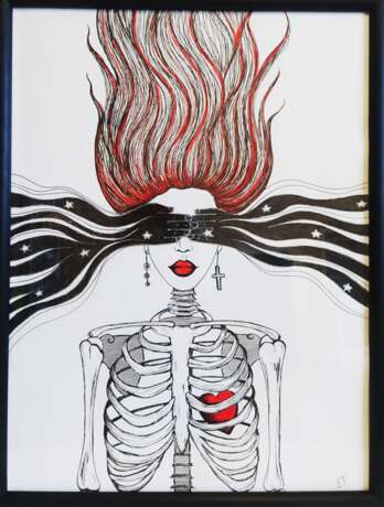 Drawing “Feeling in my heart”, Paper, Ink, Contemporary art, Fantasy, 2020 - photo 1