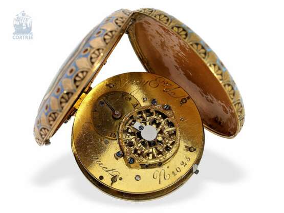 Taschenuhr: Rarität, Gold/Emaille-Damensavonnette für den osmanischen Markt, hervorragende Qualität, Leroy Paris, Eleve de Breguet No.1025, ca.1810 - Foto 2