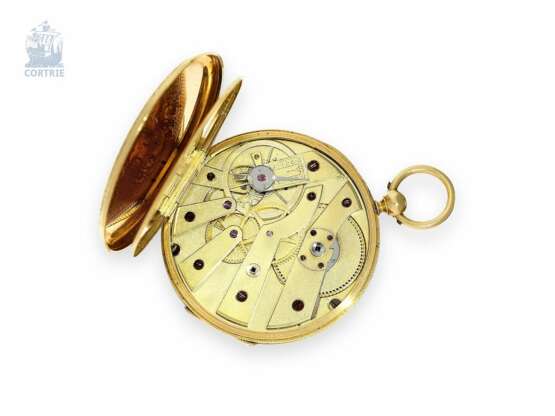 Taschenuhr: exquisite, super flache Gold/Emaille-Taschenuhr Vacheron Geneve, um 1835, eine der frühesten Uhren der weltberühmten Firma, No.686 - Foto 4