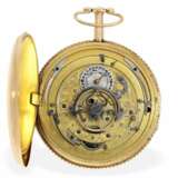 Taschenuhr: große französische Schlagwerks-Uhr mit seltenem Schlagwerk mit "Carillon" und außergewöhnlichem Goldzifferblatt, ca. 1820 - фото 2