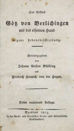 Büsching, J.G. u. F.H.v.d.Hagen (Herausgeber). - фото 1