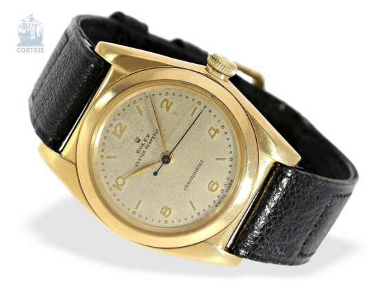 Armbanduhr: schönes, frühes Rolex Oyster Perpetual Bubble-Back Chronometer, 18K Gold, ca.1947 - Foto 2