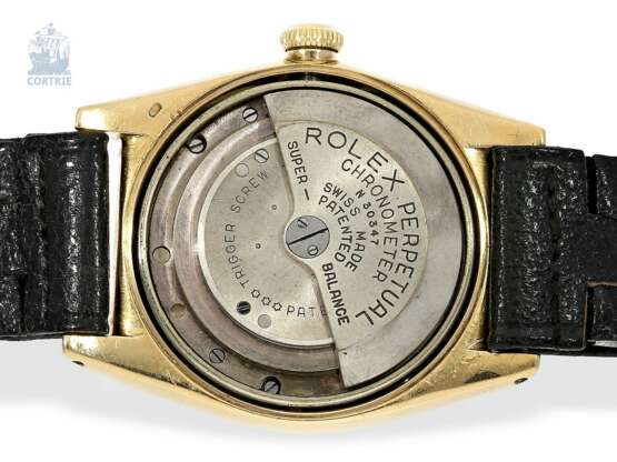 Armbanduhr: schönes, frühes Rolex Oyster Perpetual Bubble-Back Chronometer, 18K Gold, ca.1947 - Foto 1