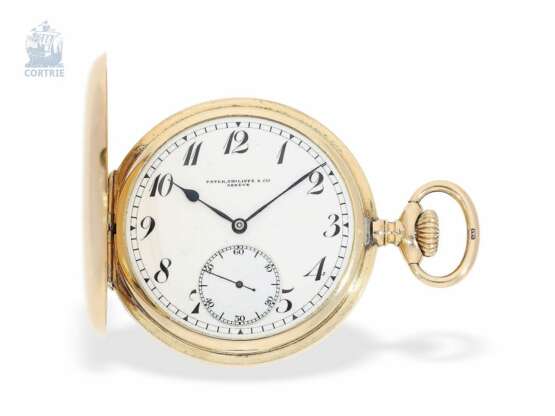 Taschenuhr: einzigartiges Patek Philippe Ankerchronometer, vermutlich ein "Piece Unique" mit skelettiertem und graviertem Prunkwerk und Original-Zertifikat, ca.1917 - Foto 9