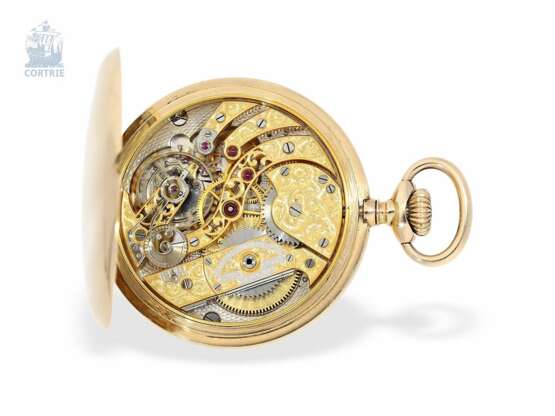 Taschenuhr: einzigartiges Patek Philippe Ankerchronometer, vermutlich ein "Piece Unique" mit skelettiertem und graviertem Prunkwerk und Original-Zertifikat, ca.1917 - фото 10