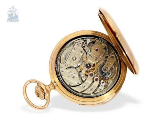 Taschenuhr: prächtige roségoldene Patek Philippe Savonnette mit Repetition, Spitzenqualität, geliefert an den Chronometermacher Rodanet in Paris, um 1894 - photo 3