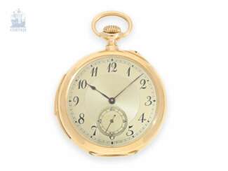 Taschenuhr: exquisite Herrentaschenuhr mit Minutenrepetition, Le Coultre & Cie., um 1915, ehemaliger Adelsbesitz