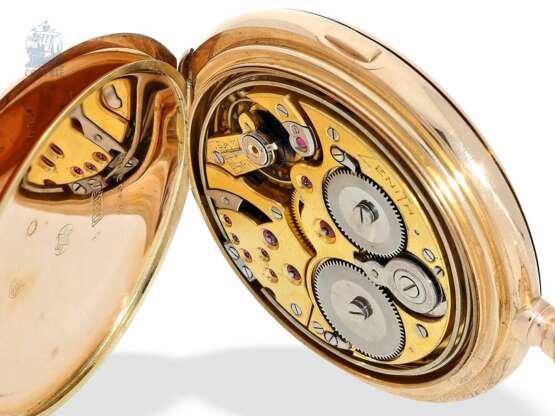 Taschenuhr: hochkomplizierte Goldsavonnette mit Minutenrepetition Carillon "Trip-Repeater" und Grande Sonnerie, Dürrstein Dresden um 1900 - Foto 10