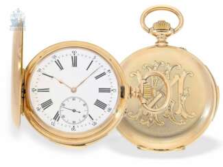 Taschenuhr: hochkomplizierte und sehr rare Goldsavonnette mit Minutenrepetition-Carillon, Louis Brandt Frères/Audemars Frères für den russischen Markt, ca. 1890