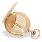 Taschenuhr: besonders schwere, extrem rare Goldsavonnette mit Minutenrepetition "CARILLON CATHEDRALE" und Chronograph, Schweiz um 1900 - Foto 6