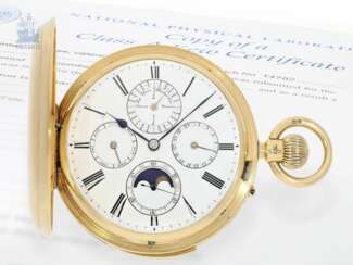 Taschenuhr: bedeutendes englisches KEW-Observatoriumschronometer mit ewigem, astronomischen Kalender und Minutenrepetition, Smith & Son London No.14782, 1886