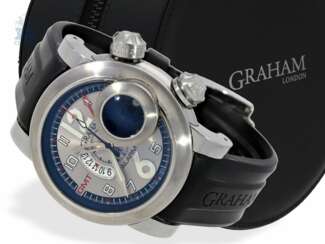 Armbanduhr: Graham "Swordfish Grillo GMT Alarm" Ref. 2SWASGMT in Edelstahl, Originalbox, Originalpapiere, Neupreis ca.9.000€