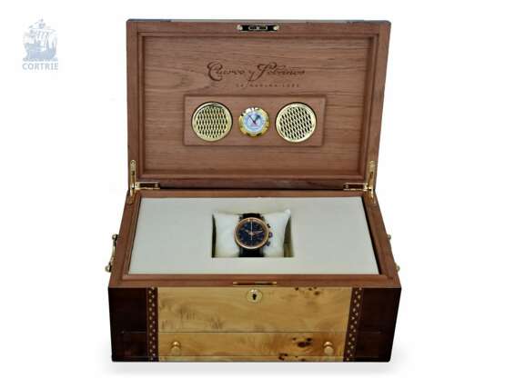 Armbanduhr: großer, außergewöhnlicher limitierter Chronograph, Cuervo y Sobrinos "Pirata", Ref. 3051.5 RLE mit Box & Papieren von 2011 - Foto 5