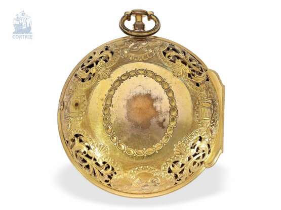 Taschenuhr: prächtige Doppelgehäuse Karossenuhr mit "Grande Sonnerie"-Viertelstundenselbstschlag und Zentralsekunde, Benjamin Ward London No.1202 um 1780, gefertigt für den chinesischen Markt - фото 3