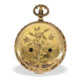 Taschenuhr: prächtige Doppelgehäuse Karossenuhr mit "Grande Sonnerie"-Viertelstundenselbstschlag und Zentralsekunde, Benjamin Ward London No.1202 um 1780, gefertigt für den chinesischen Markt - photo 8