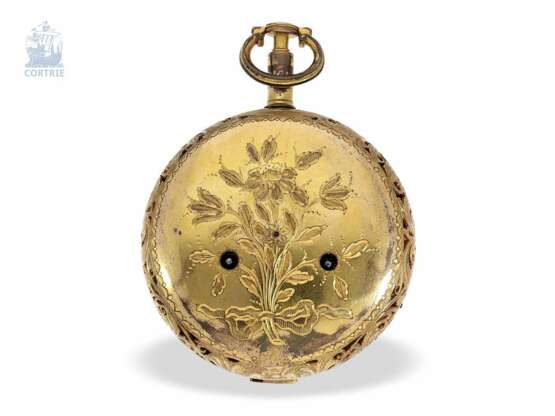 Taschenuhr: prächtige Doppelgehäuse Karossenuhr mit "Grande Sonnerie"-Viertelstundenselbstschlag und Zentralsekunde, Benjamin Ward London No.1202 um 1780, gefertigt für den chinesischen Markt - photo 8