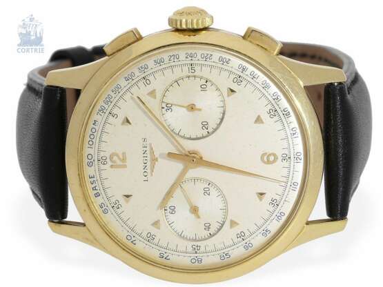 Armbanduhr: rarer Longines Chronograph, Ref.5967 "38mm-Jumbo-Size", mit Originalbox, ca.1950 - фото 6