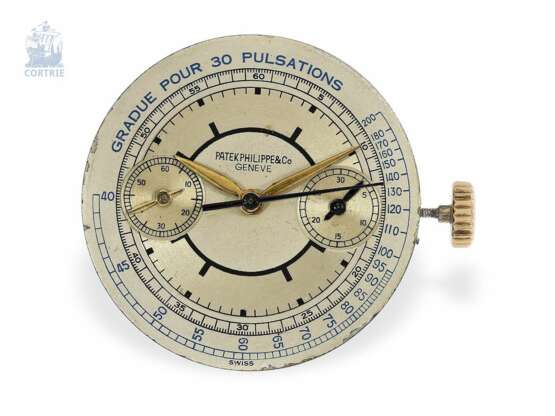 Armbanduhr: extrem seltenes Werk eines ganz frühen Patek Philippe Chronographen, vermutlich Ref.130, 30er Jahre - photo 1