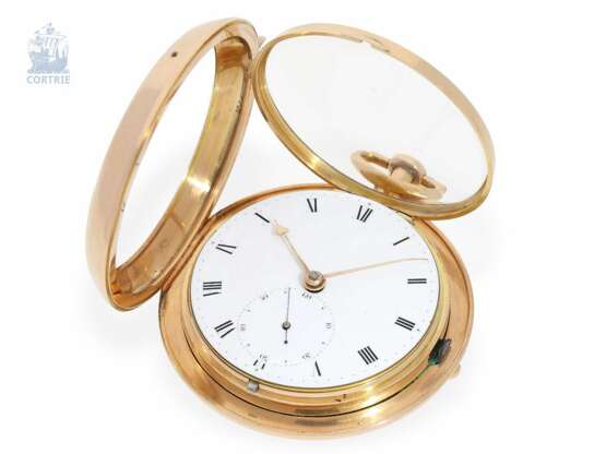 Taschenuhr: frühes, hochinteressantes irisches Taschenchronometer, James Scott Dublin No.276, "Longitudinal Watchmaker", 1806-1820 - photo 3