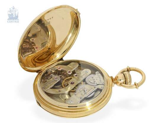 Taschenuhr: schweres und hochfeines Jules Jürgensen Copenhagen Taschenchronometer mit Chronometerhemmung und patentierter Bügel-Zeigerstellung, No.11484, ca.1875 - фото 3