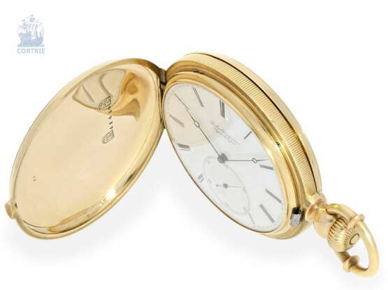 Taschenuhr: schweres und hochfeines Jules Jürgensen Copenhagen Taschenchronometer mit Chronometerhemmung und patentierter Bügel-Zeigerstellung, No.11484, ca.1875 - photo 5
