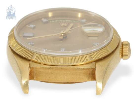 Armbanduhr: hochwertige vintage Rolex Day-Date "Borke-Diamonds" Ref. 18078 von 1980 mit Originalbox und Originalpapieren - photo 2