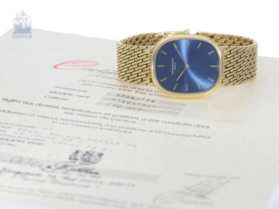 Armbanduhr: hochfeine Patek Philippe Ellipse Jumbo Automatique Ref.3738 mit Originalpapieren und in sehr gutem Zustand - Foto 1