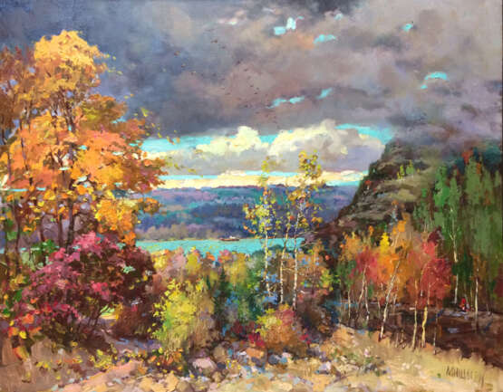 Наступила осень Canvas Oil paint Realism Landscape painting 2019 - photo 1