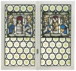 1 Paar Glasmalereien "Verkündigung" in Fenstern
