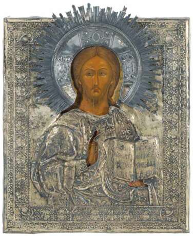 Christus Pantokrator mit vergoldetem Silberoklad - photo 1