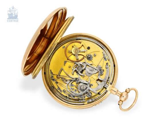Taschenuhr: Rarität, eine der frühesten bekannten Taschenuhren mit Minutenrepetition mit 3 Hämmern und sichtbarem Schlagwerk, Bausses No.1954, Boulevard D'Antin (Paris), circa 1810 - фото 6