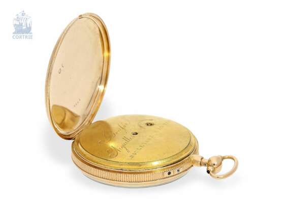 Taschenuhr: Rarität, eine der frühesten bekannten Taschenuhren mit Minutenrepetition mit 3 Hämmern und sichtbarem Schlagwerk, Bausses No.1954, Boulevard D'Antin (Paris), circa 1810 - Foto 7