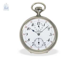 Taschenuhr: äußerst seltene Longines Kaliber 19.41 mit 8-Tage-Werk und Doppel-Signatur, ca.1920