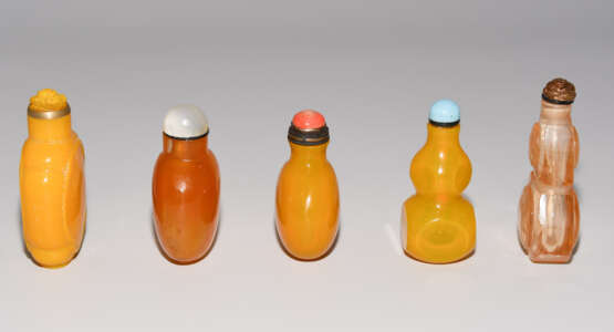 Lot: 5 Glas Snuff Bottles - Foto 3