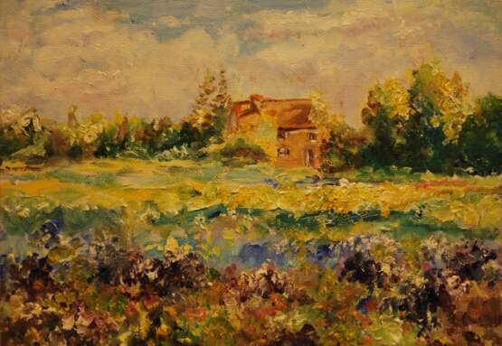Приношение импрессионистам Canvas Oil paint Impressionism Landscape painting 2010 - photo 1
