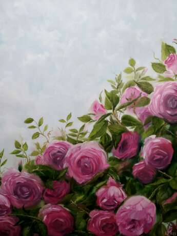 Июльские розы Canvas on the subframe Oil paint Romanticism 2020 - photo 1
