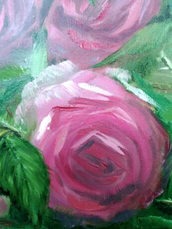 Июльские розы Canvas on the subframe Oil paint Romanticism 2020 - photo 3