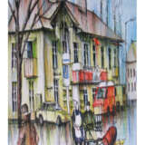 Painting “Modilyanevsky rain on Angolenko”, Paper, Mixed media, Romanticism, Landscape painting, 2009 - photo 1