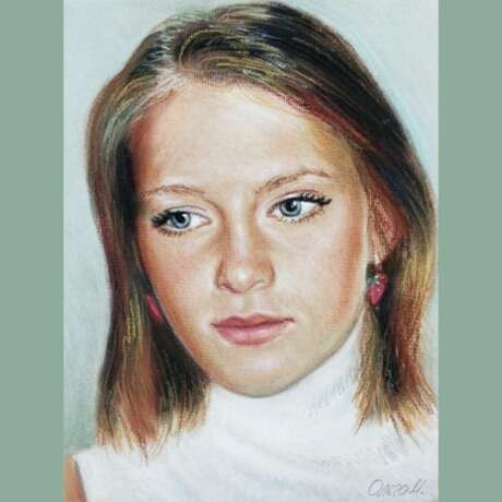 Painting “The charm of youth”, Cardboard, Pastel, Realist, 2010 - photo 1