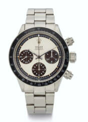 ROLEX. STEEL, CHRONOGRAPH, TROPICAL "BIG EYE PAUL NEWMAN PANDA" DIAL, REF. 6263