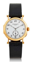 PATEK PHILIPPE, CALATRAVA, 18K GOLD, OFFICER’S CASE BACK, 150th ANNIVERSARY, REF. 3960