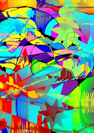 Картина «Фуги Баха», Холст, Смешанная техника, Абстракционизм, Анималистика, 2011 г. - фото 1