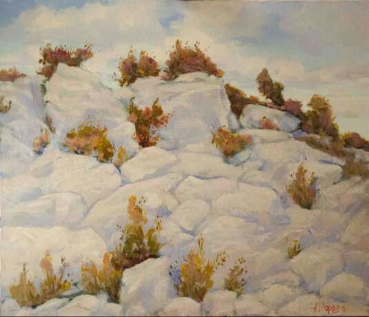 Картина «Teple kaminnja. теплое камни», Холст, Масляные краски, 2006 г. - фото 1