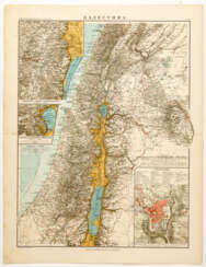 Russische Karte von Palästina mit Eintragung der hl. Orte