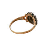 Antiker Ring mit Türkis und Altschliffdiamanten zusammen ca. 0,15 ct, - photo 3