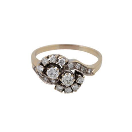 Ring mit Brillanten und Achtkantdiamanten, zusammen ca. 0,84 ct, - Foto 2