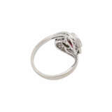 Ring mit sehr klarem Rubin und Altschliffdiamant - photo 3