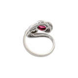 Ring mit sehr klarem Rubin und Altschliffdiamant - photo 4